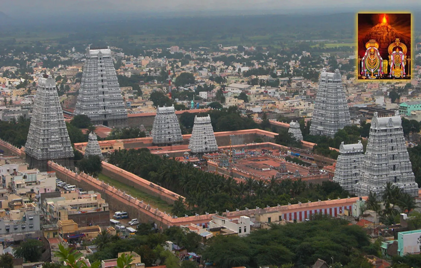 Aerial view of Tirumala temple town